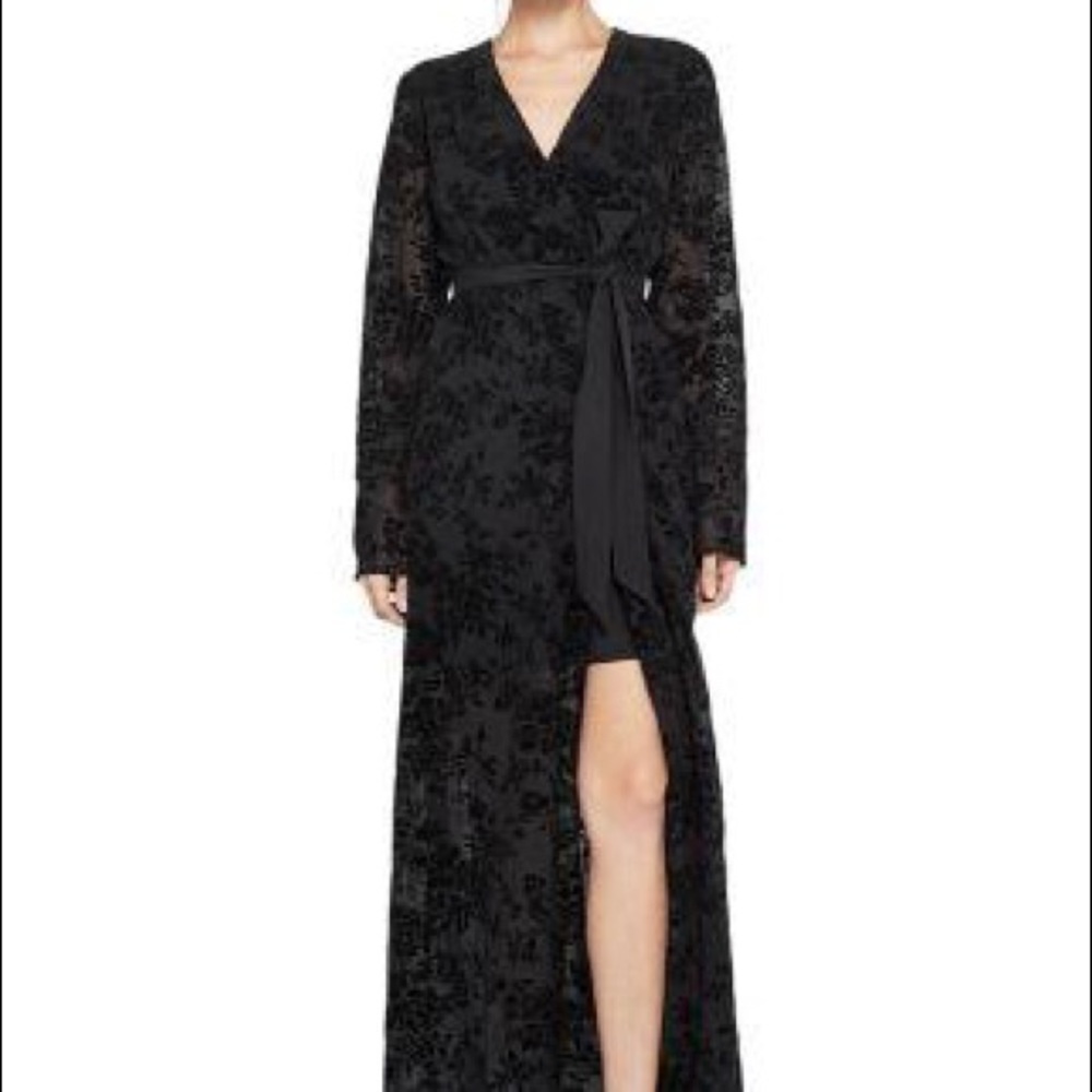 Bcbgeneration Faux-wrap Maxi Dress In Black